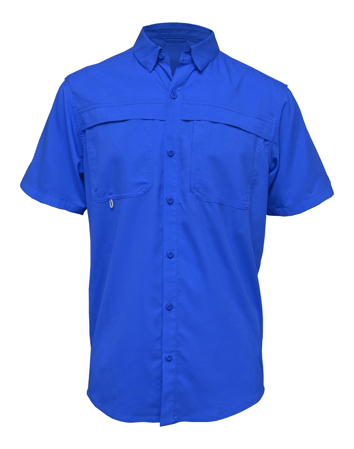 Okuma Men's Lightweight Short Sleeve Fishing Shirt Collared Blue Logo Size  L